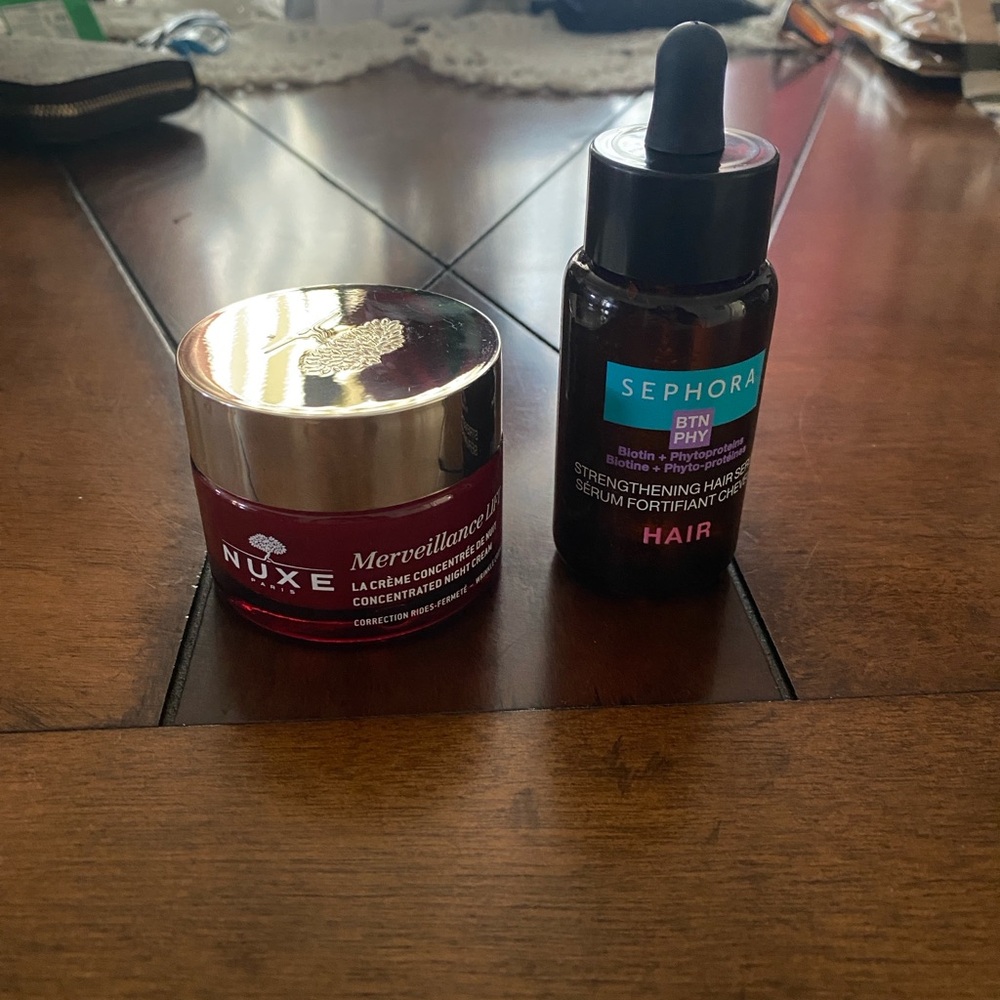 Sephora Strengthening Hair Serum & Nuxe Merveillance Cream Set